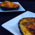 Air fried crispy eggplant slices