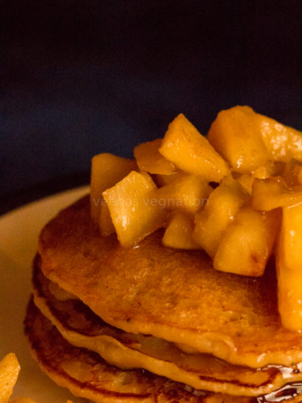 eggless banana apple cider pancakes