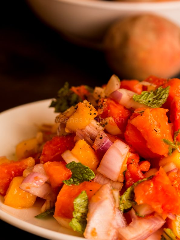 Peach summer salad