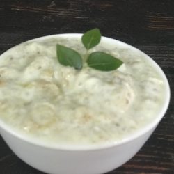 Smoked eggplant and quinoa with yogurt