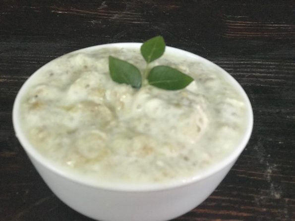 Smoked eggplant and quinoa with yogurt