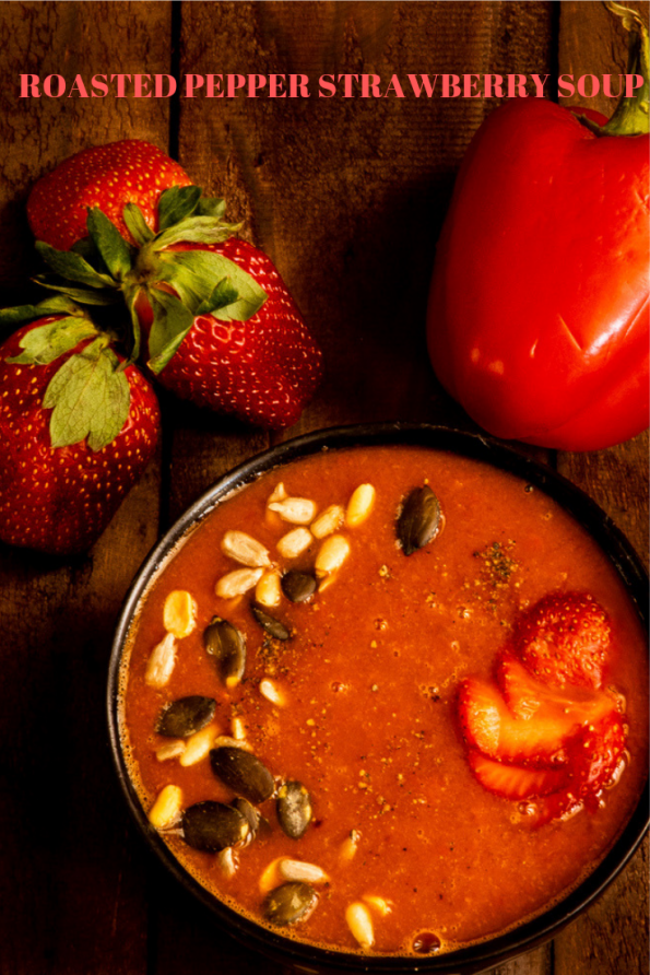 Roasted pepper and strawberry soup