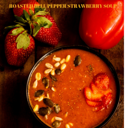Roasted pepper and strawberry soup