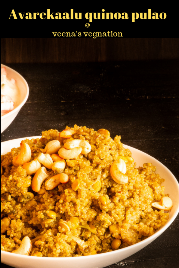 Avarekaalu Quinoa pulao