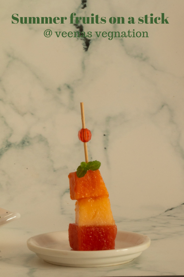 Summer fruits on a stick