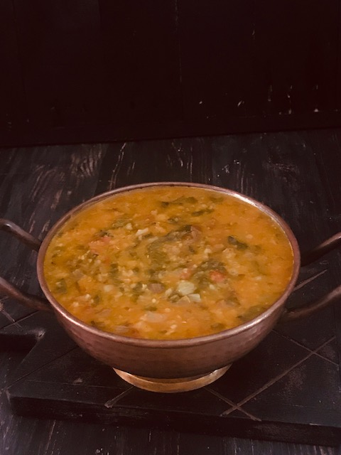 Nutri-pot beet greens dal