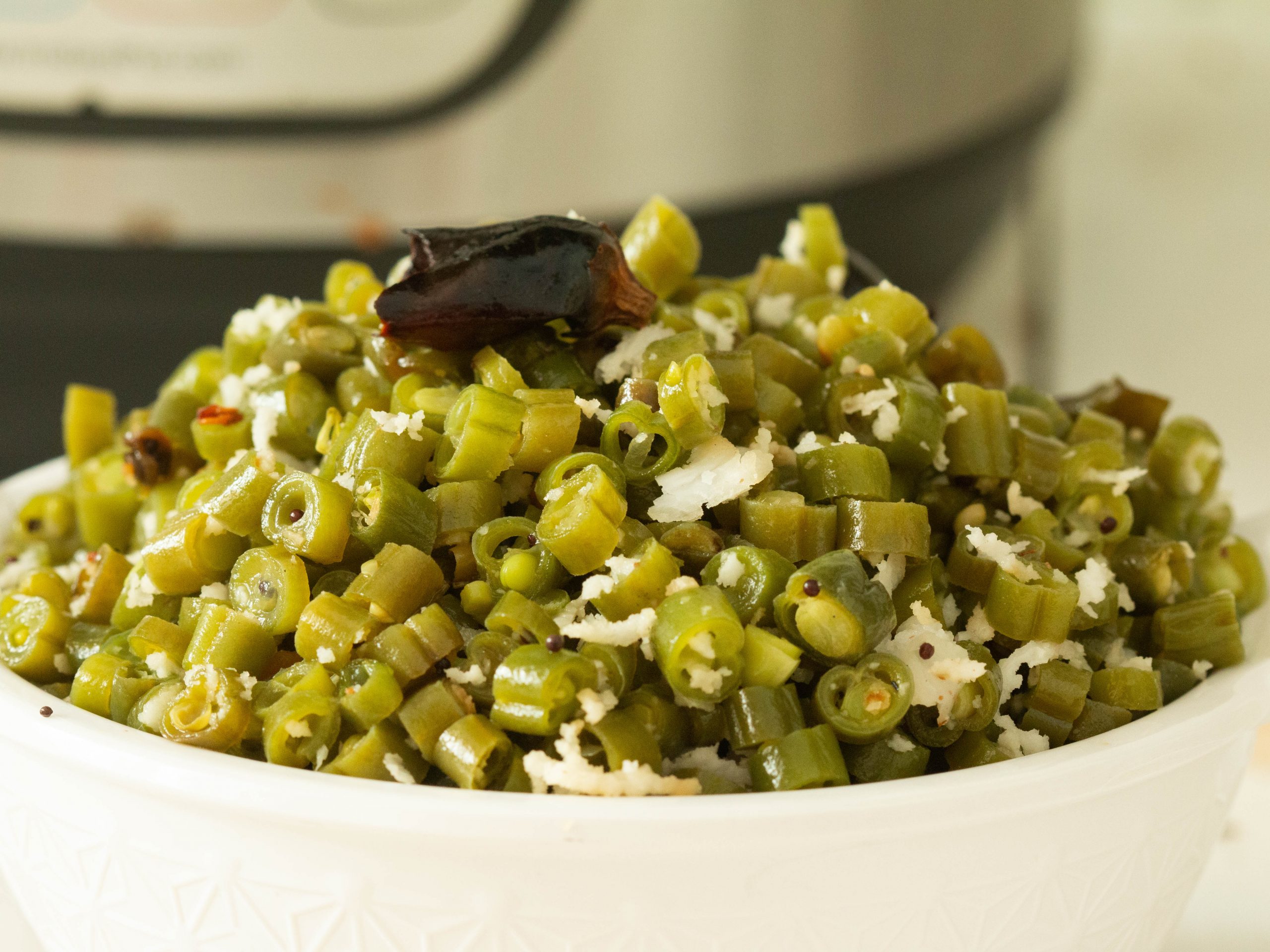 Instant pot green beans poriyal Veenas Vegnation